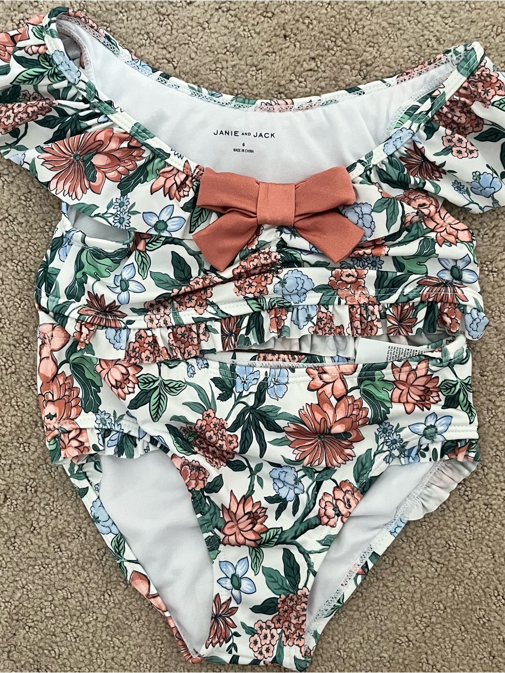 NWT Janie and Jack girls 2-piece swim size 6